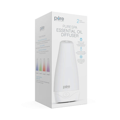 Pure Enrichment PureSpa Essential Oil Diffuser – Compact Ultrasonic, 100ml, 7 Hours Auto Shut-Off