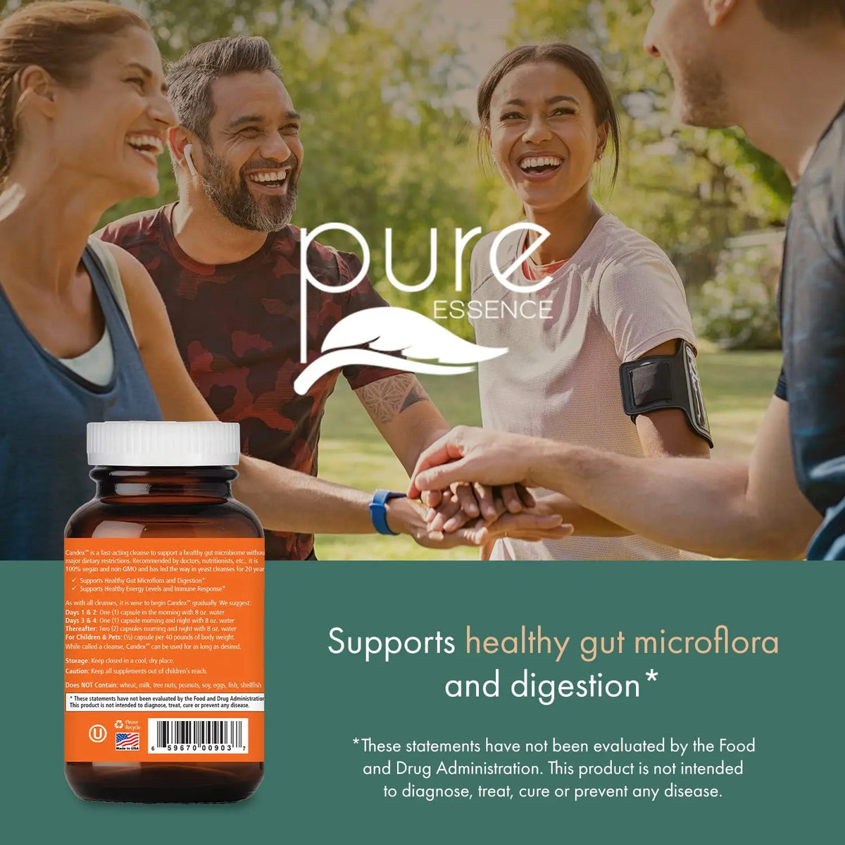Pure Essence Candex Supplement – Yeast Overgrowth Support with Digestive Enzymes | 80 Capsules | Pure Essence Labs BritishVita | Premium UK Vitamins & Wellness Supplements