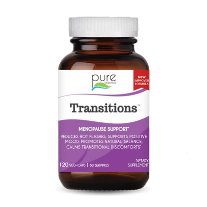 Pure Essence Labs Transitions: Natural Menopause Relief for Hormone Balance | 120 Capsules