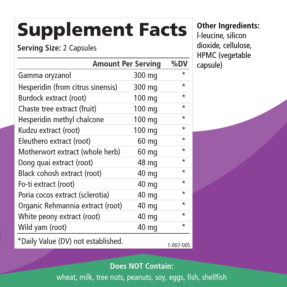Pure Essence Labs Transitions: Natural Menopause Relief for Hormone Balance | 120 Capsules