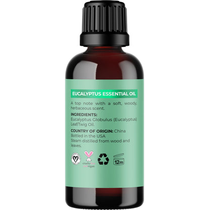 Pure Eucalyptus Essential Oil for Diffusers | Undiluted Eucalyptus Aromatherapy