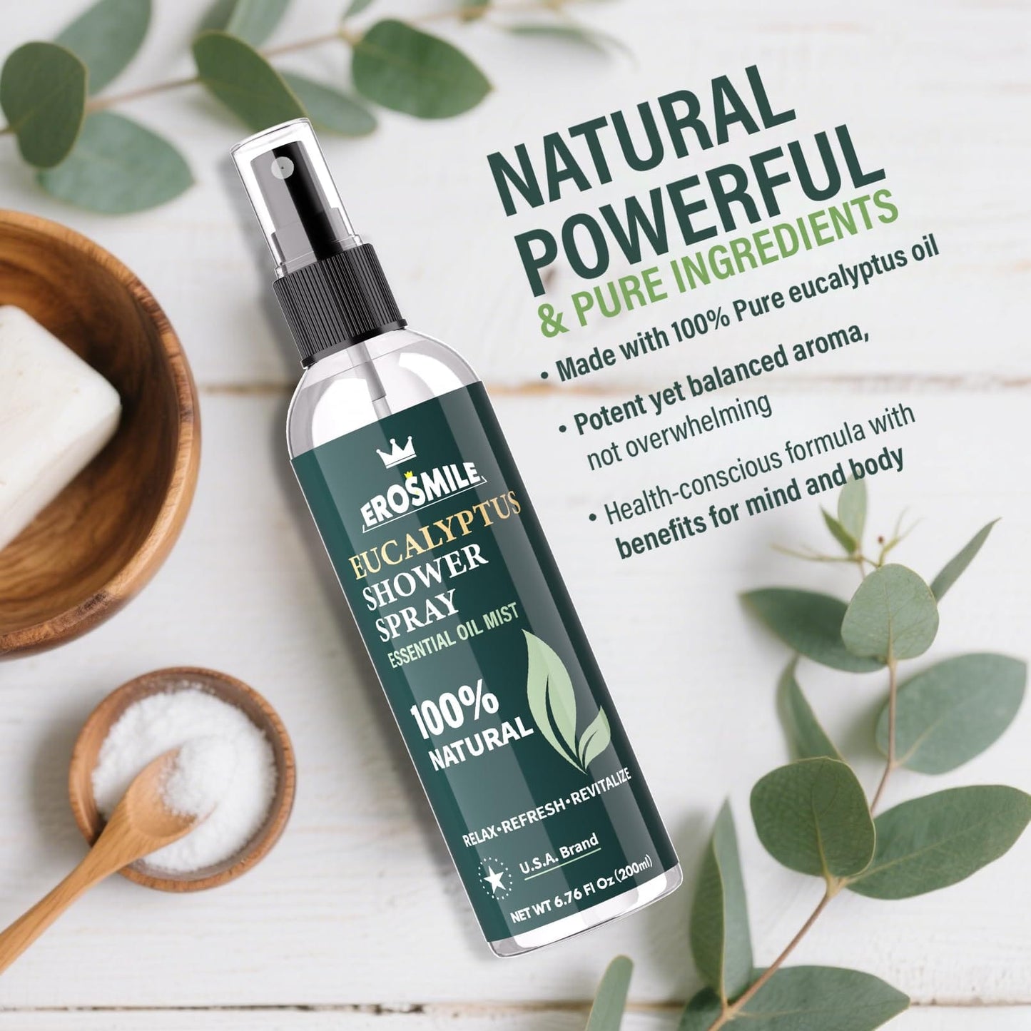 Eucalyptus Shower Spray – Pure Eucalyptus Oil, At-Home Spa