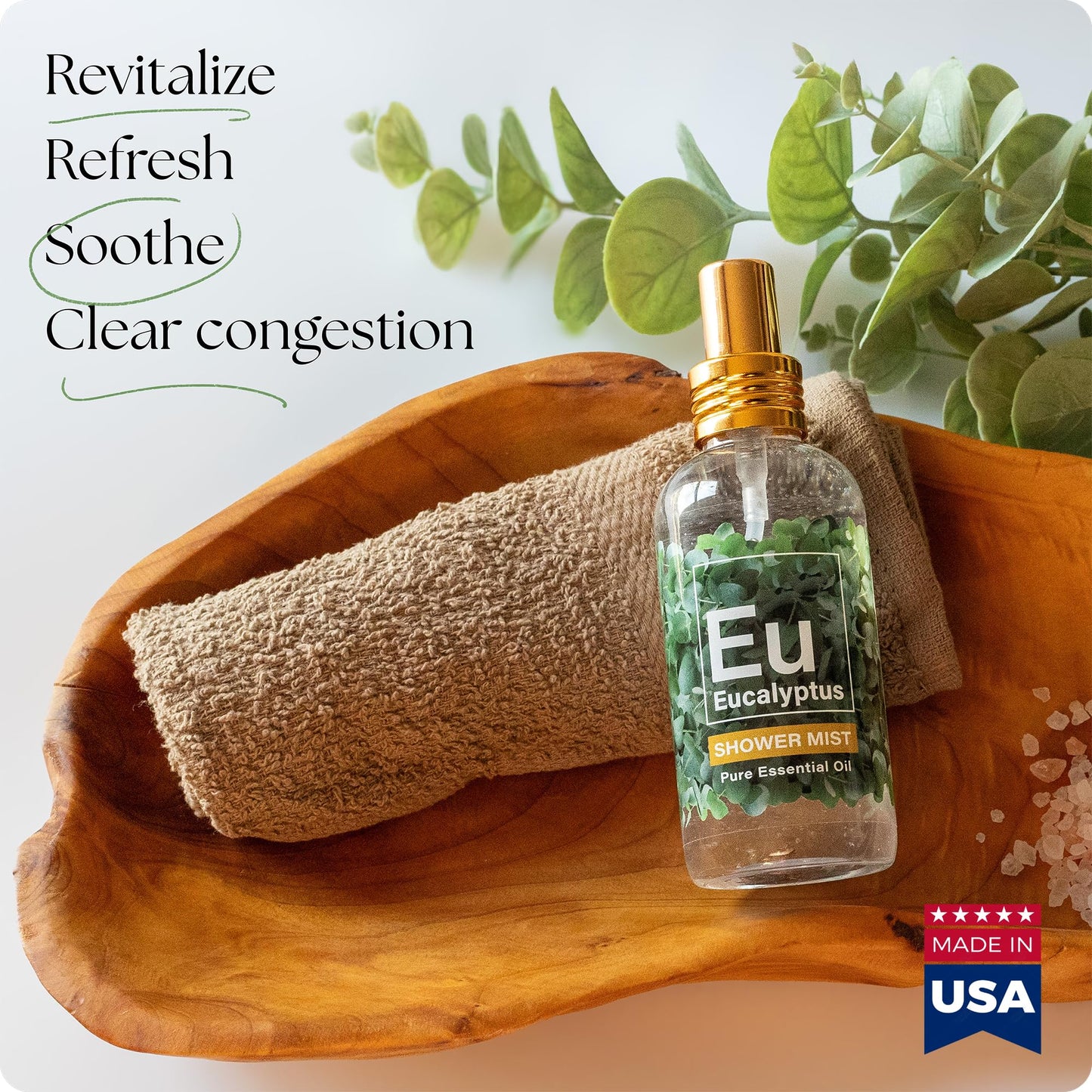 Eucalyptus Shower Spray 2 oz – Spa-Grade Aromatherapy, Made in USA