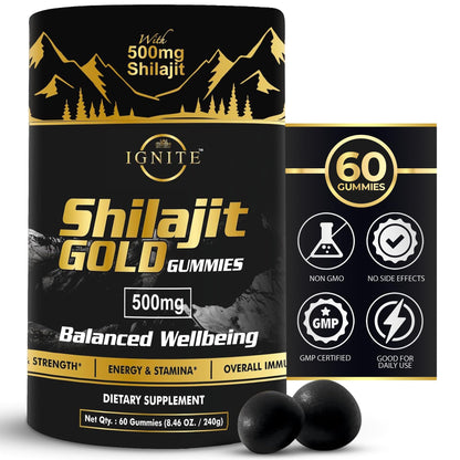 Pure Himalayan Shilajit Gummies – 75%+ Fulvic Acid, Gold-Grade | Energy & Immunity