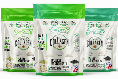 Pure Hydrolysed Bovine Collagen Peptides TYPE I, III & X - 500g BeYouty Collagen™