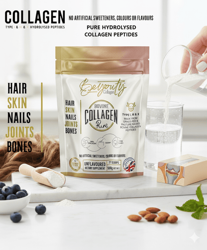 Pure Hydrolysed Bovine Collagen Peptides TYPE I, III & X - 500g BeYouty Collagen™