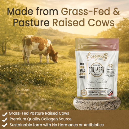 Pure Hydrolysed Bovine Collagen Peptides TYPE I, III & X - 500g BeYouty Collagen™