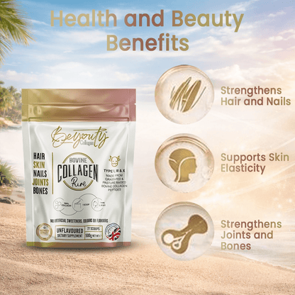Pure Hydrolysed Bovine Collagen Peptides TYPE I, III & X - 500g BeYouty Collagen™