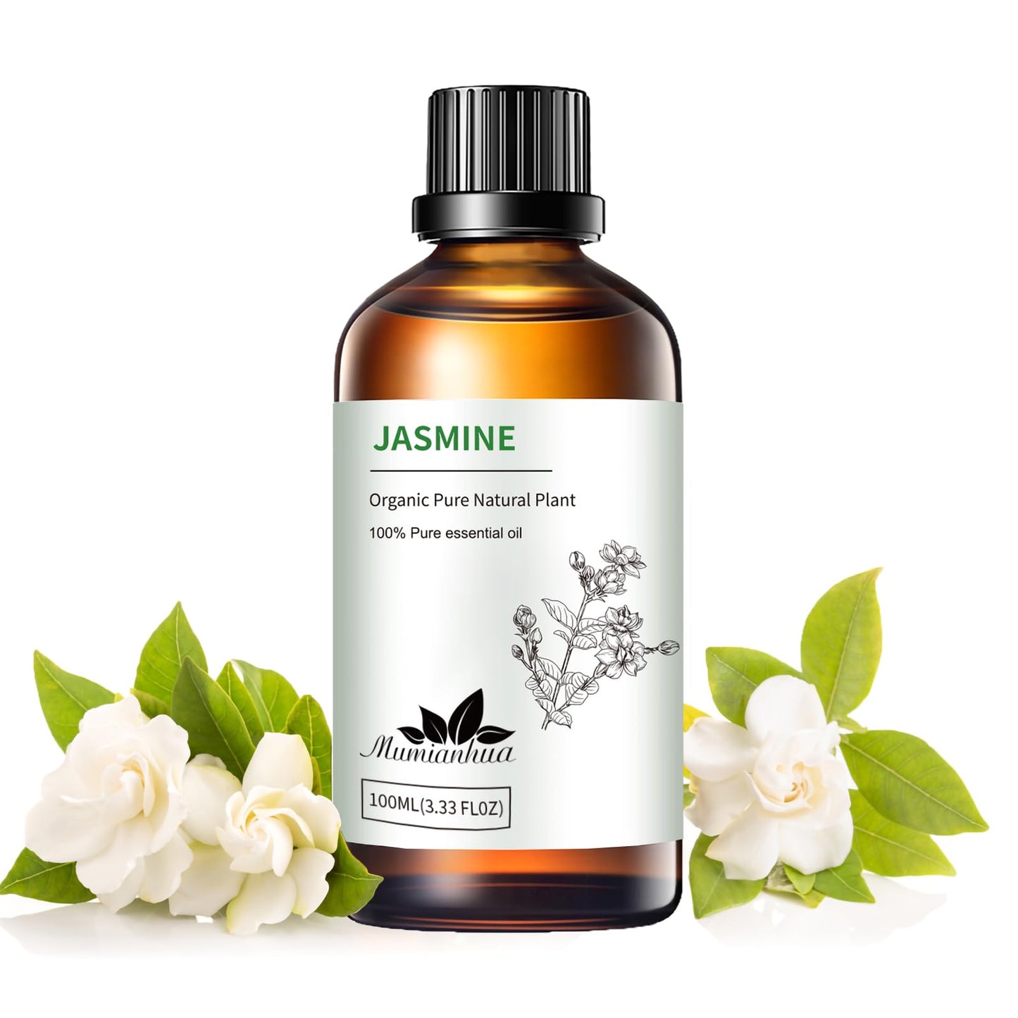 Pure Jasmine Essential Oil for Bedtime – Diffuser & Pillow Mist | Mumianhua 3.38 Fl Oz