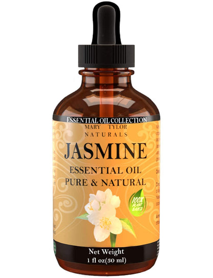 Jasmine Essential Oil (1 oz) – Premium Therapeutic Grade, 100% Pure & Natural | Mary Tylor Naturals