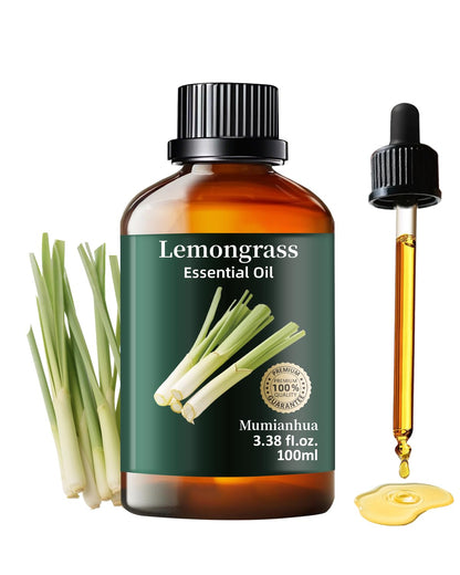 Pure Lemongrass Essential Oil - 3.38 Fl Oz | Aromatherapy & Skin Care by Mumianhua