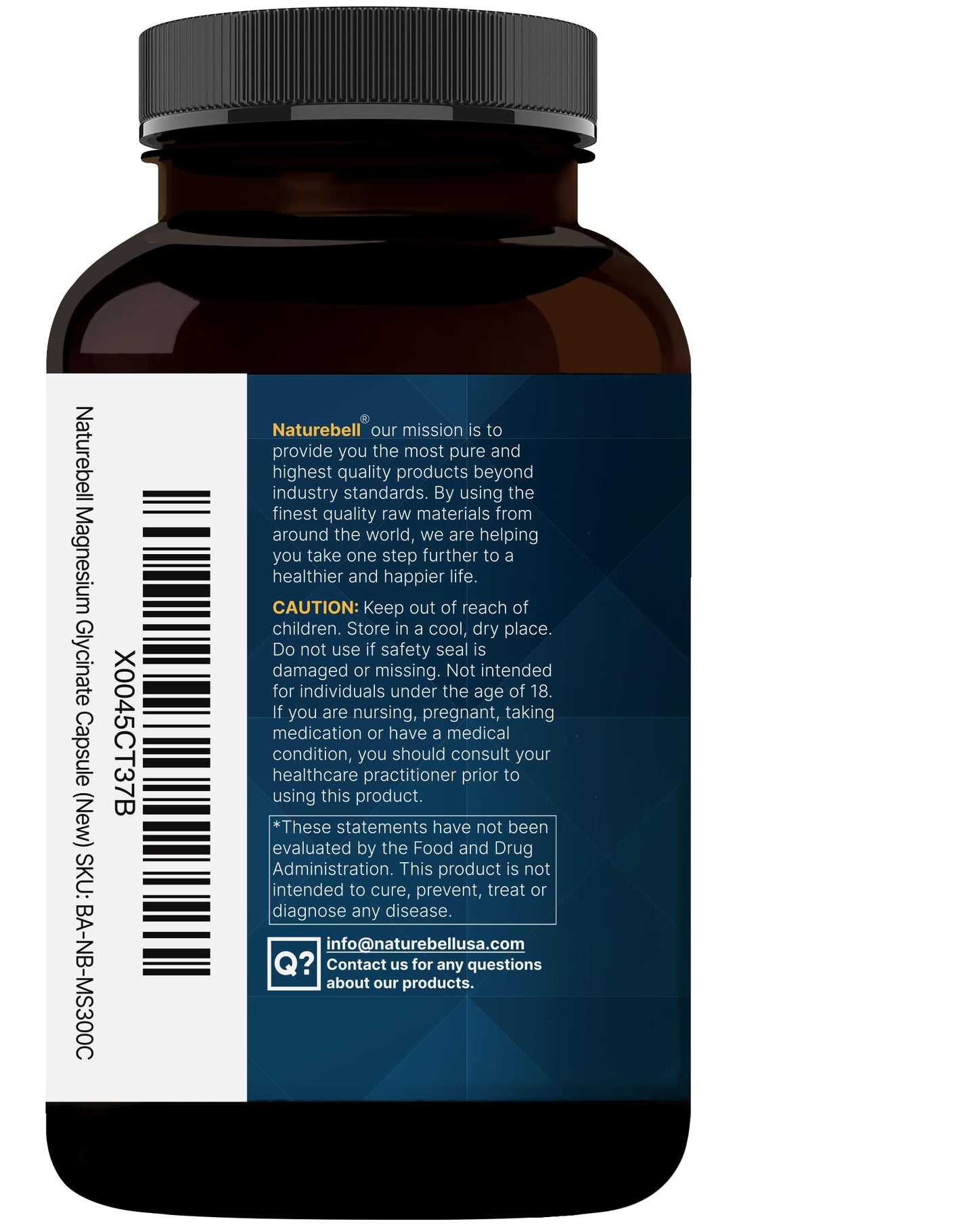 Magnesium Glycinate 200mg with Valerian – 300 Capsules | Chelated, High Absorption, Non-GMO, Gluten Free