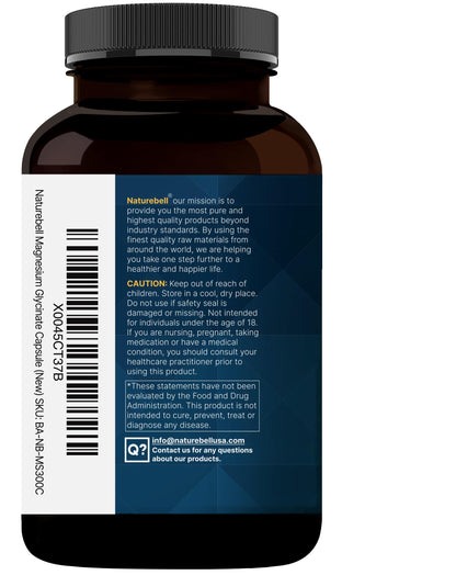 Magnesium Glycinate 200mg with Valerian – 300 Capsules | Chelated, High Absorption, Non-GMO, Gluten Free