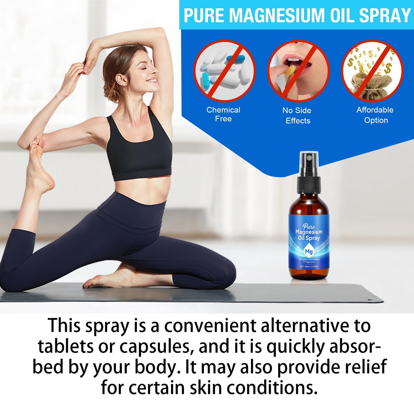 Pure Magnesium Oil Spray - Concentrated Magnesium Chloride, 4 oz