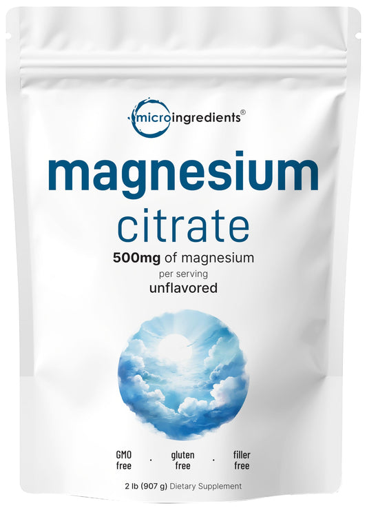 Pure Magnesium Powder, 2lbs | Magnesium Citrate Powder | Unflavored | Relaxation and Nutrient Utilization | Easily Absorbed | Non-GMO, Vegan BritishVita | Premium UK Vitamins & Wellness Supplements