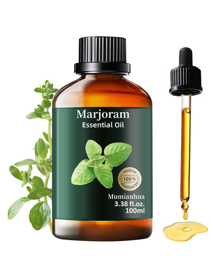 Pure Marjoram Essential Oil | Mumianhua Natural Marjoram Oil 3.38 fl oz