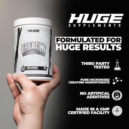 Pure Micronized Creatine Monohydrate Powder – 500g, Unflavored, 100 Servings, Third-Party Tested