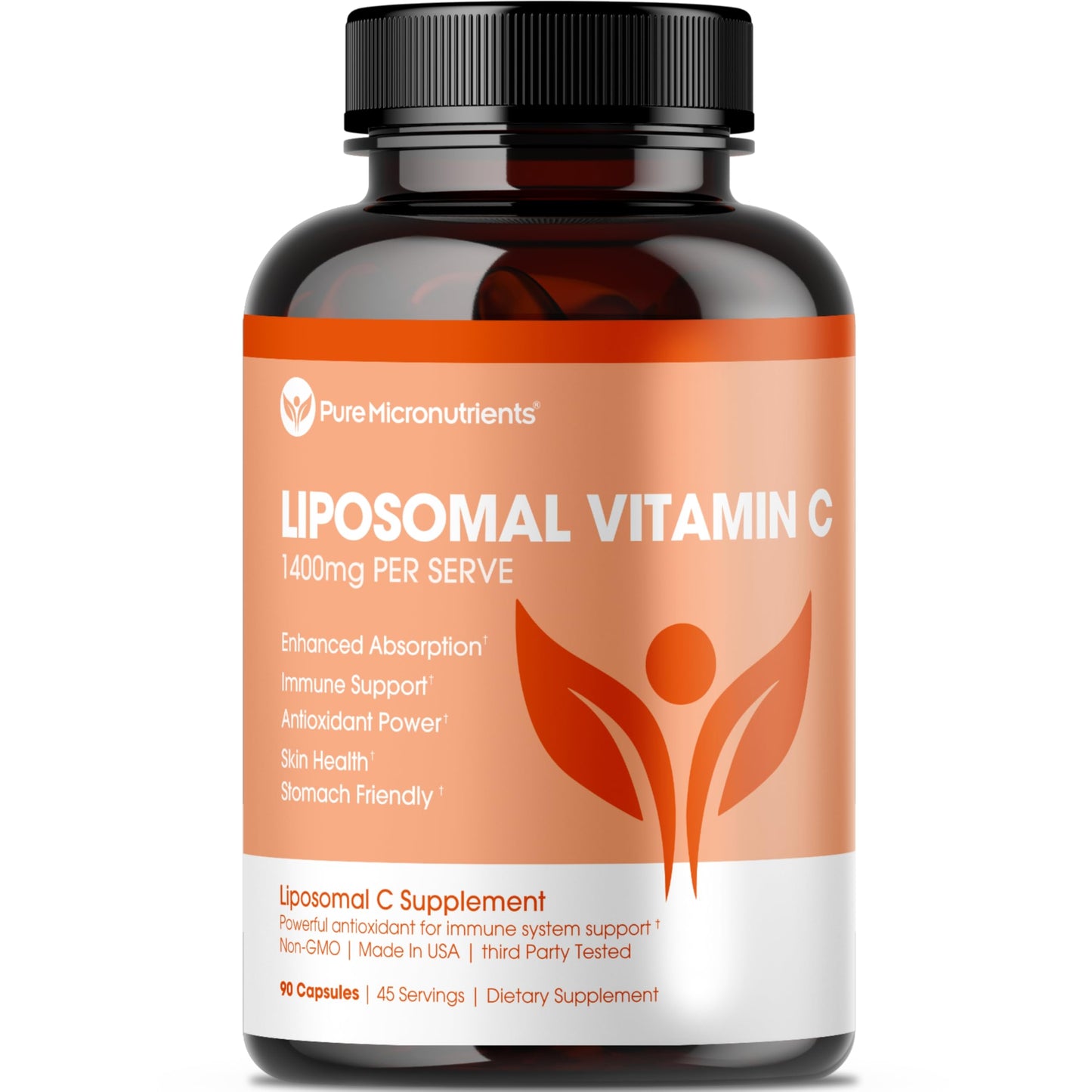 Pure Micronutrients Liposomal Vitamin C 1400mg per Serve – 90 Capsules | High Absorption