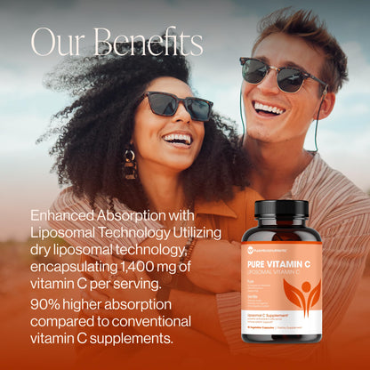Pure Micronutrients Liposomal Vitamin C 1400mg per Serve – 90 Capsules | High Absorption