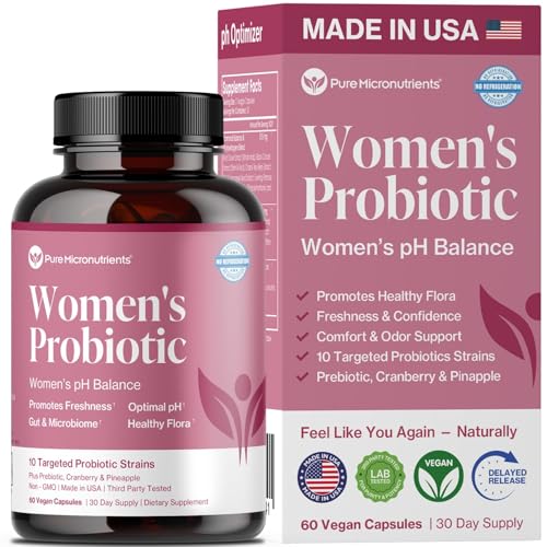 Pure Micronutrients pH Balance Vaginal Probiotics for Women - Odor & Itch Support - 60 Capsules