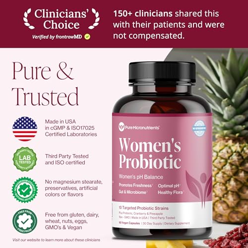 Pure Micronutrients pH Balance Vaginal Probiotics for Women - Odor & Itch Support - 60 Capsules