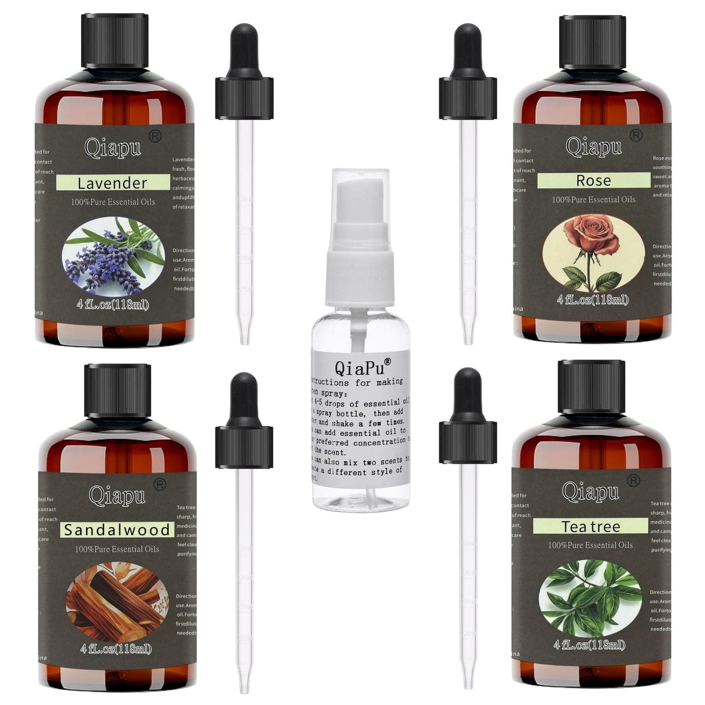 Pure Natural Aromatherapy Essential Oil with Dropper – For Diffusers