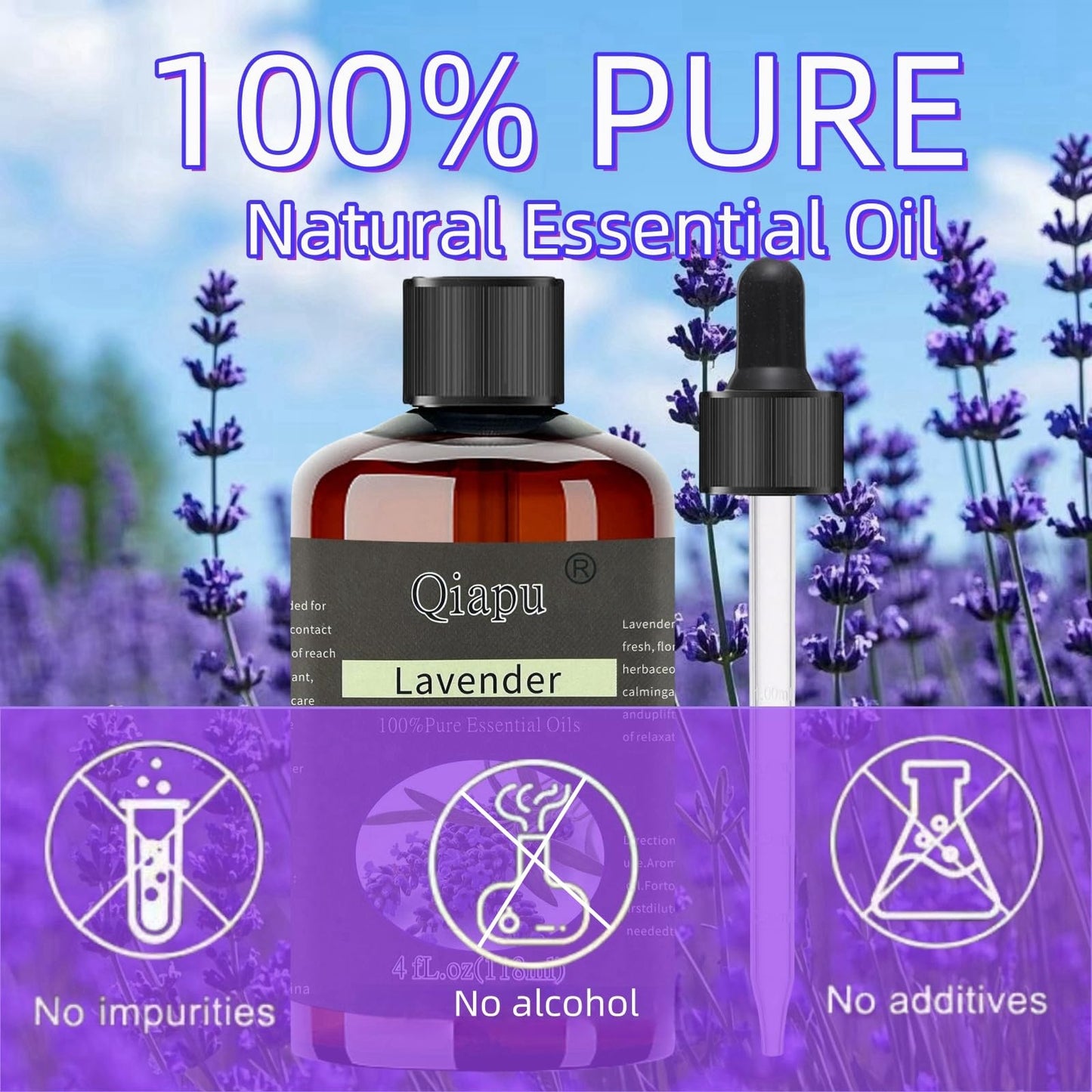 Pure Natural Aromatherapy Essential Oil with Dropper – For Diffusers