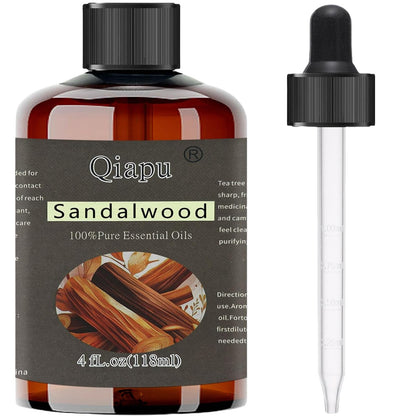 Pure Natural Sandalwood Essential Oil for Diffusers | Aromatherapy Dropper Bottle