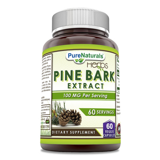 Pure Naturals Pine Bark Extract 100 mg – 60 Veggie Capsules | Non-GMO, Gluten Free | USA Made BritishVita | Premium UK Vitamins & Wellness Supplements