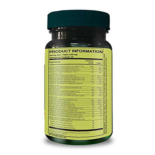 Pure Nutrition Whole Food Multivitamin for Men – 60 Tablets, One-A-Day, 24 Vitamins, 2 Months Supply