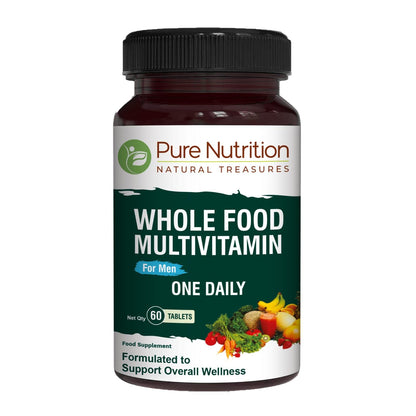 Pure Nutrition Whole Food Multivitamin for Men – 60 Tablets, One-A-Day, 24 Vitamins, 2 Months Supply