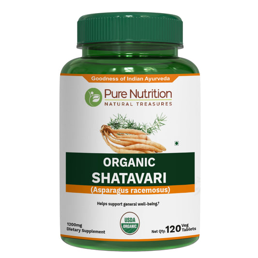 Pure Nutrition Organic Shatavari Tablets – 1200mg, 120 ct | USDA Organic BritishVita | Premium UK Vitamins & Wellness Supplements
