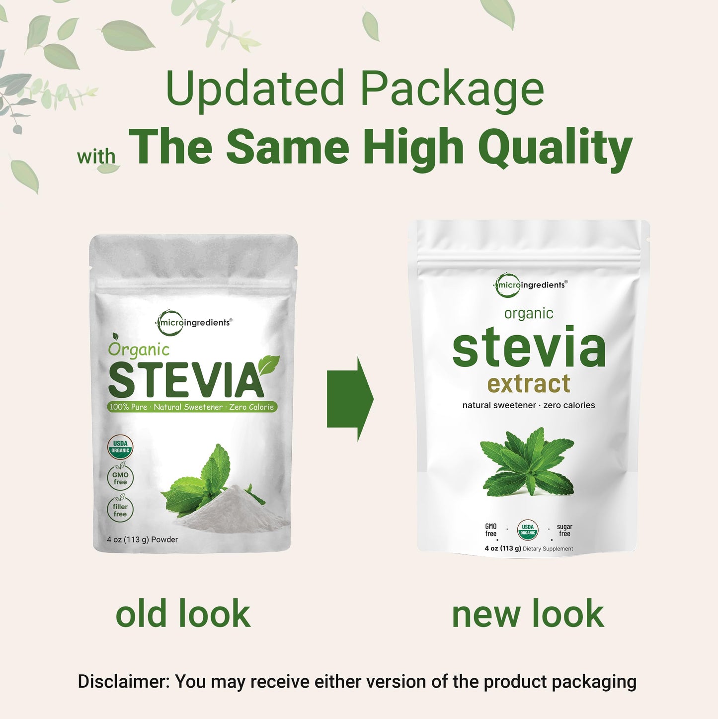Pure Organic Stevia Powder – 4 oz, Reb-A Green Leaf Extract, Zero Calorie, Keto Friendly