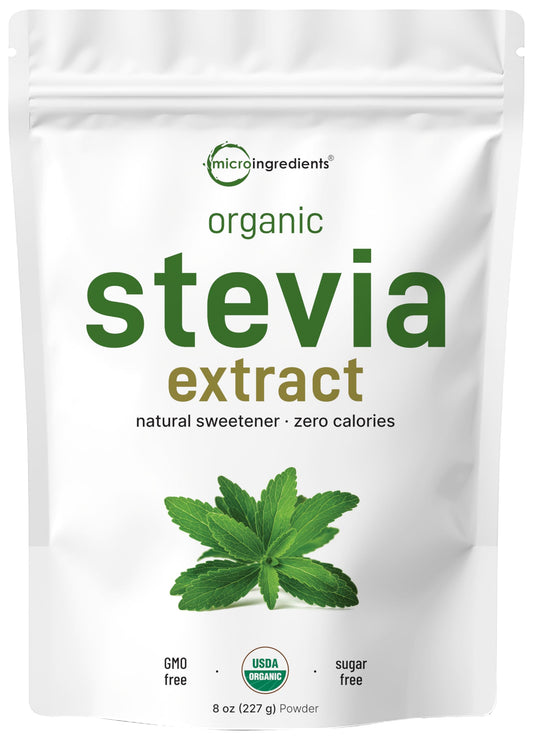 Pure Organic Stevia Powder 8 oz – Reb-A, Zero Calorie Keto Sweetener BritishVita | Premium UK Vitamins & Wellness Supplements