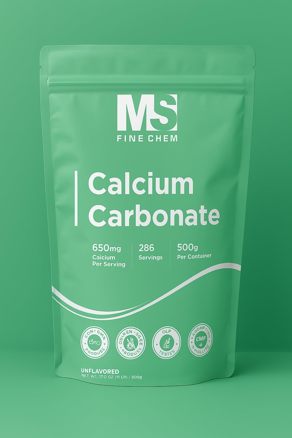 Calcium Carbonate Powder 500g (1.1 lb) – Food Grade, FCC