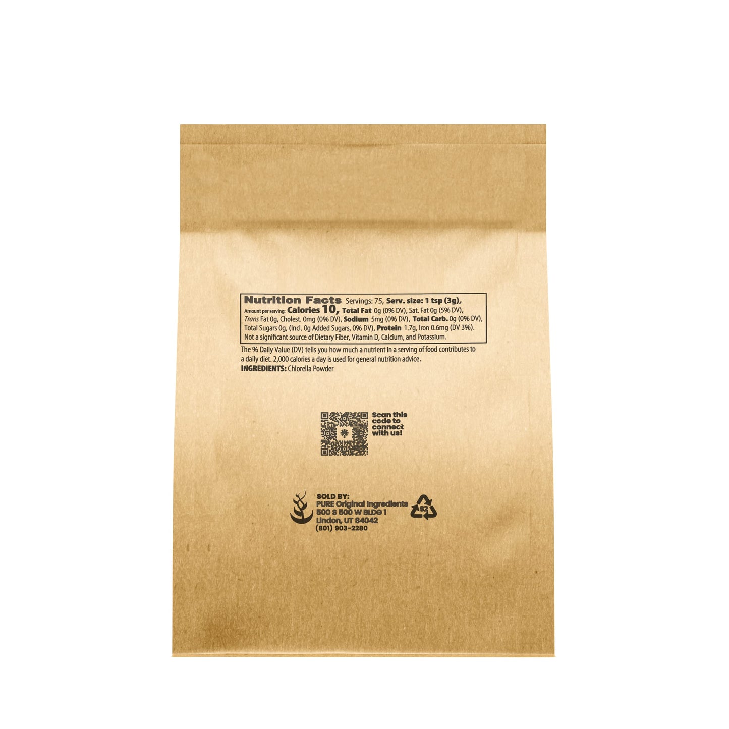 Pure Original Ingredients Chlorella Powder (8 Ounce) - Fresh Water Algae, No Additives