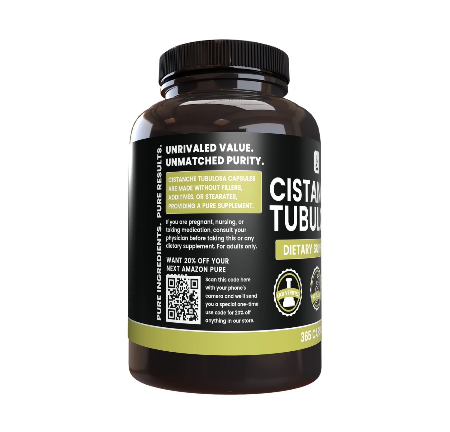 Pure Original Cistanche Tubulosa 365 Capsules – No Fillers, Lab Verified