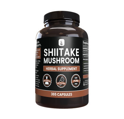 Shiitake Mushroom Capsules | Pure Original Ingredients, 365 Capsules, No Fillers, Lab Verified