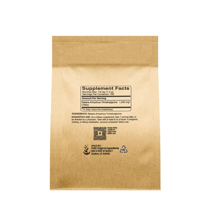 PURE ORIGINAL INGREDIENTS TMG Powder – Trimethylglycine (TMG), Vegan & Gluten Free, 8 oz