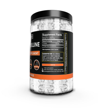 Pure Original Ingredients L-Citrulline No Magnesium Or Rice Fillers, Always Pure, Lab Verified (730 Capsule)