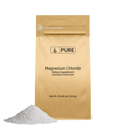 Pure Original Ingredients Magnesium Chloride 4lb – Crystal Powder Oral Supplement