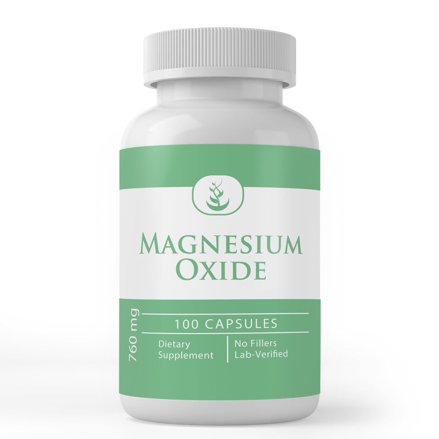 Pure Magnesium Oxide 100 Capsules | Always Pure, No Additives or Fillers | Lab Verified