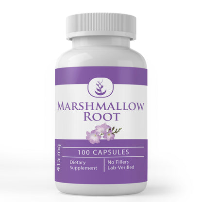 Pure Marshmallow Root Capsules – 100 Count, Always Pure, No Additives, Lab Verified