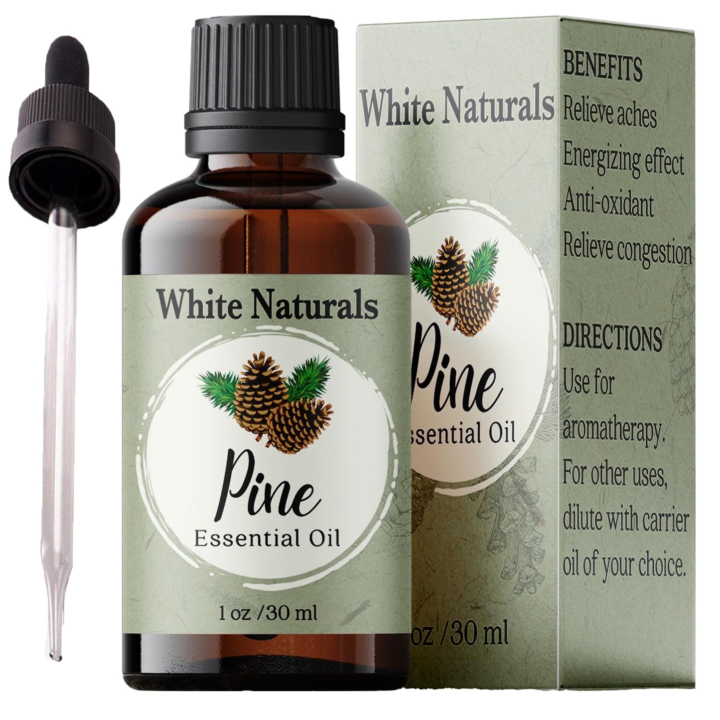 Pure Pine Essential Oil 1 oz – Premium Therapeutic Grade, Woodsy Fresh for Aromatherapy
