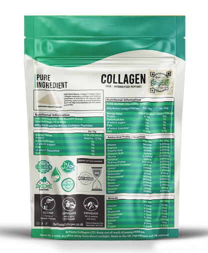 Pure Premium Marine Collagen Hydrolysed Peptides TYPE I - 500g BeYouty Collagen™