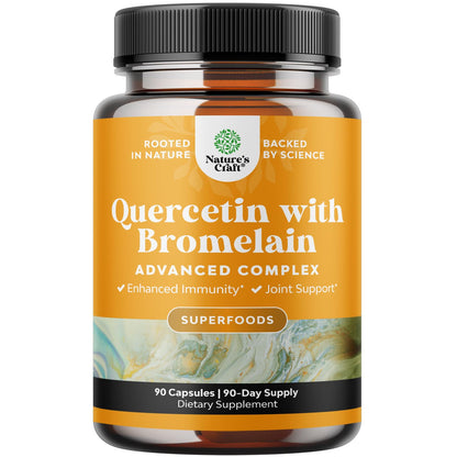 Pure Quercetin with Bromelain – Immune Support 500mg Capsules (90 Ct)