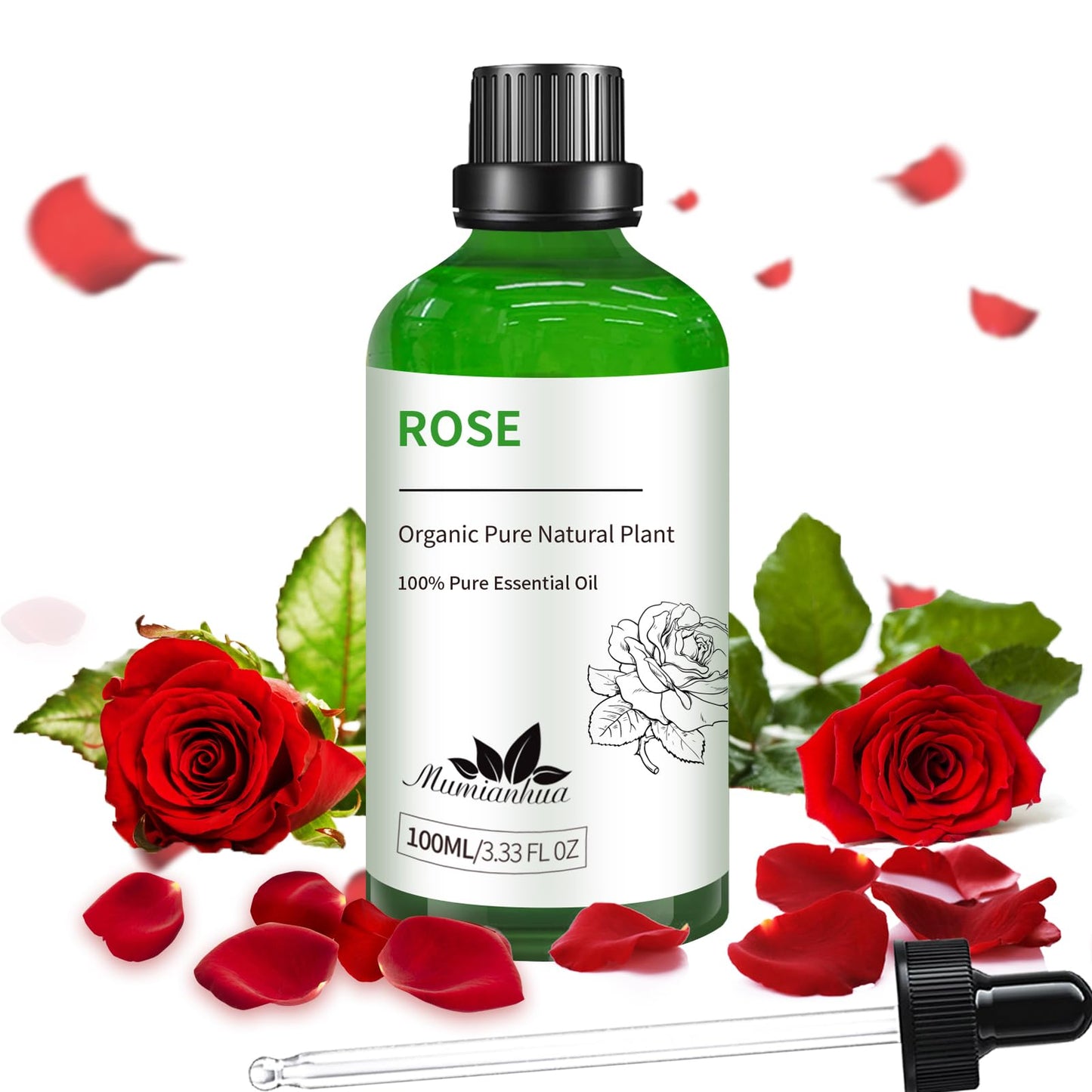 Pure Rose Essential Oil for Bedtime Serenity & Relaxation (3.38 fl oz) – Pillow Mist & Skincare