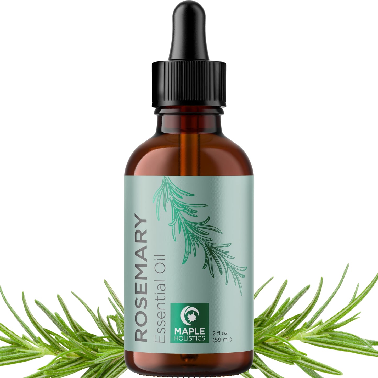 Pure Rosemary Oil for Hair Care – Volumizing Aromatherapy Essential Oil (2oz) | Diffuser, Hair, Skin & Nails