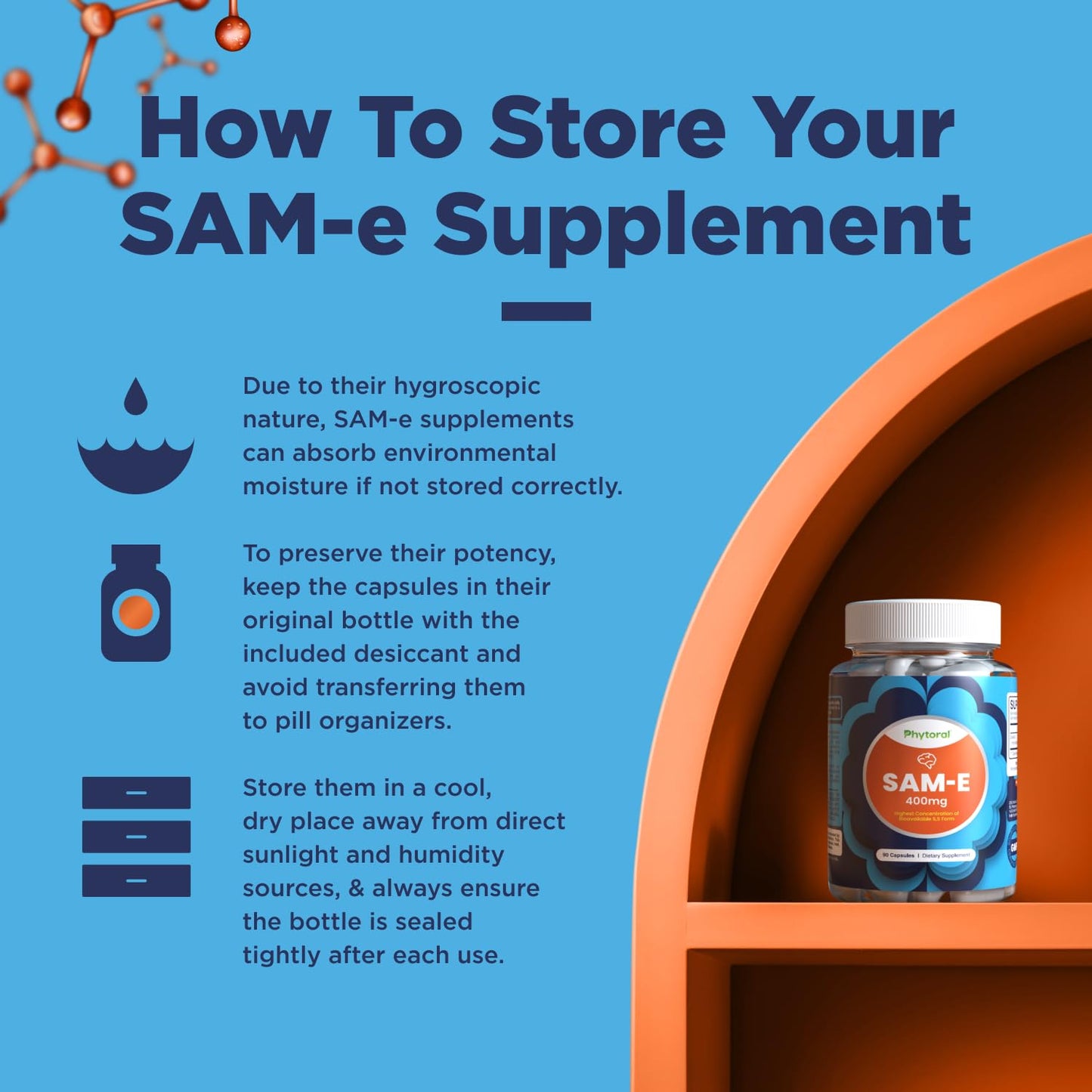 Pure SAM E 400mg – Nootropic SAM-e for Memory, Mood, Joints & Liver Health | 90 Capsules