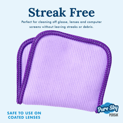 Pure-Sky Eyeglass Cleaner Cloth – 5 Pack, Streak-Free Ultra Microfiber Wipes